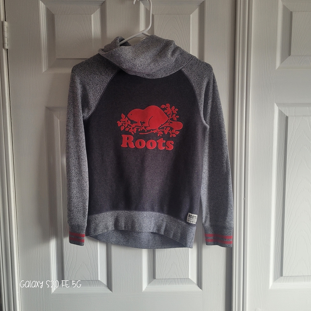 Roots Charcoal and Crimson Hoodie